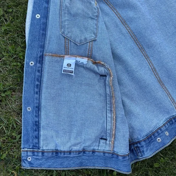 Levi’s Hybrid Hoodie Trucker Jean Jacket Mens XL Vintage Fit Blue Gray Hooded - Picture 10 of 10